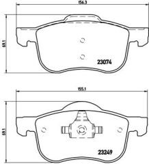 ÖN BALATA VOLVO S60 00-10 S80 98-06 V70 97-07 XC70 00-07 S70 97-00 FTE KIRMIZI KUTU-VALEO 9002059-8634921-8623861-31262503-WVA23072