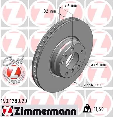 FREN DISKI ON BMW E38 94 01-ZIMMERMANN-34116757757-34116757756