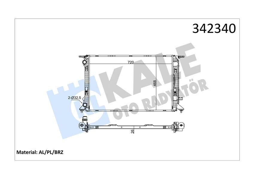 RADYATÖR AUDI AUDI A4-A5-A6-Q3-Q5 AL-PL-BRZ-KALE 342340-8K0121251L-8K0121251R