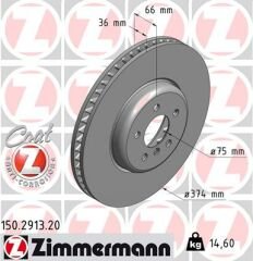 FREN DİSKİ 0986479E27-DF6614S-ZIMMERMANN-34106894384-34116785676