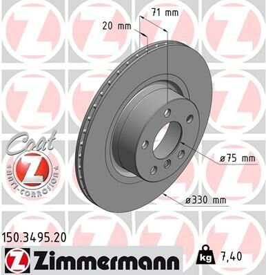 FREN DISKI ARKA BMW F25 F26-ZIMMERMANN-34206886482 34206868936