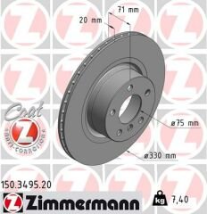 FREN DISKI ARKA BMW F25 F26-ZIMMERMANN-34206886482 34206868936