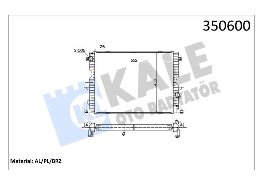MOTOR SU RADYATORU DT244 DT224 DEFENDER L316 DEFENDER L317 07 16-KALE 350600-PCC000320-PCC000670-PCC107480