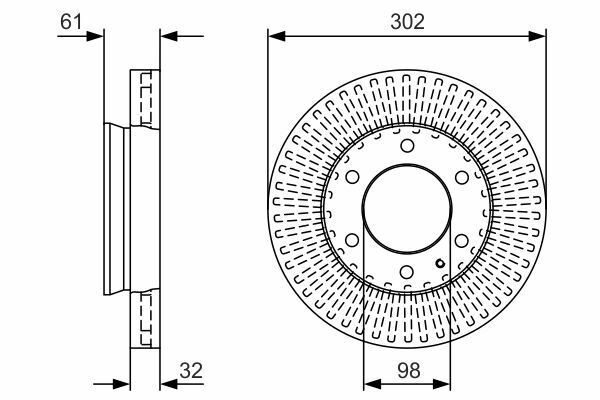 ON FREN DISKI FORD RANGER TKE 2.2-3.2 11 MAZDA BT 50 2.2TDCI 12-BOSCH 0986479V32-AB311125AA-AB311125AC-1763037