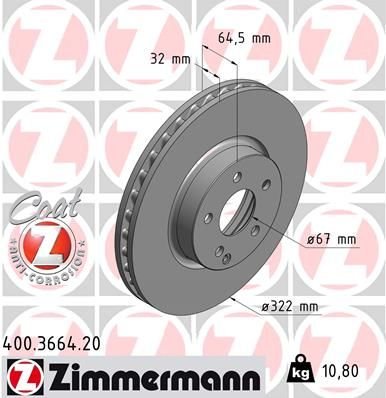 FREN DISKI ON MERCEDES W204 S204 W212 C207 R172-ZIMMERMANN-A0004211212
