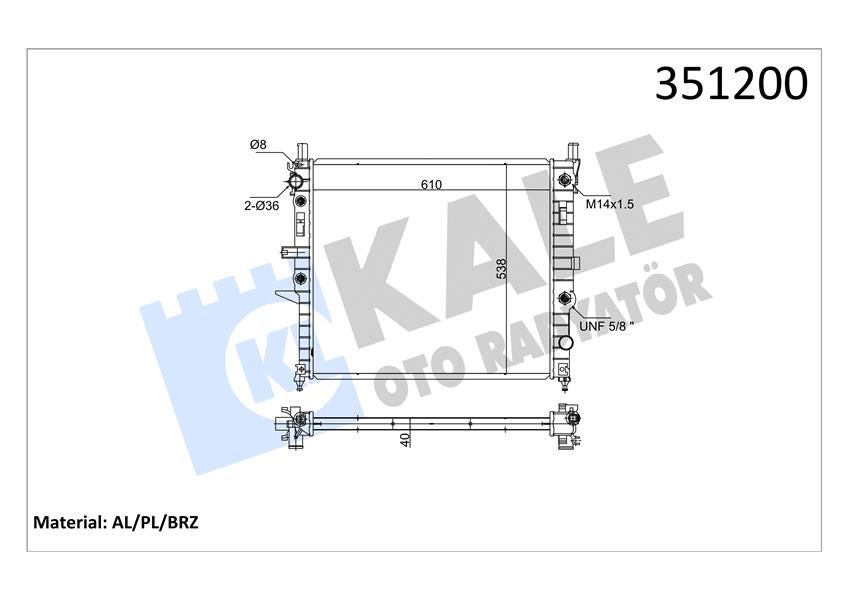 MOTOR SU RADYATORU MERCEDES ML-CLASS W163 98 05-KALE 351200-A1635000404
