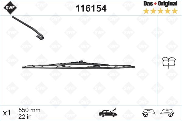 SILECEK SUPURGESI ON SAG 550mm MERCEDES VITO W638 97 03 SWF-VALEO 116154-A6388201045-A6388201445