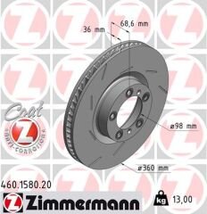 FREN DİSKİ ÖN SOL PANAMERA 970 0986479D22-ZIMMERMANN-298615301B-97035140300-97035140301