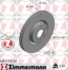 ÖN FREN AYNASI VOLVO S60 III 19 S90 II 19 V60 18 V90 II 16 XC40 18 XC60 II 19 17 JANT TEKLI 322 CAP-ZIMMERMANN-31423724-31471413-31665446