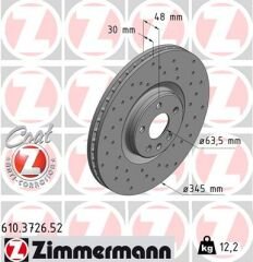 ÖN FREN DİSKİ ADET S60 III S90 II V60 IIV90 II XC40 XC60 II XC90 II 17 DELİKLİ --DF6939S 345 CAP-ZIMMERMANN-31400568-31471752