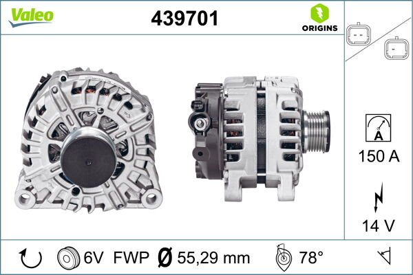 ALTERNATÖR 14V 150Ah C3-C4-BERLINGO- P207-P308-P407-C ELYSEE 1.6 2.0 HDİ-VALEO 439701-5702.J9-5705.KV-9678048880