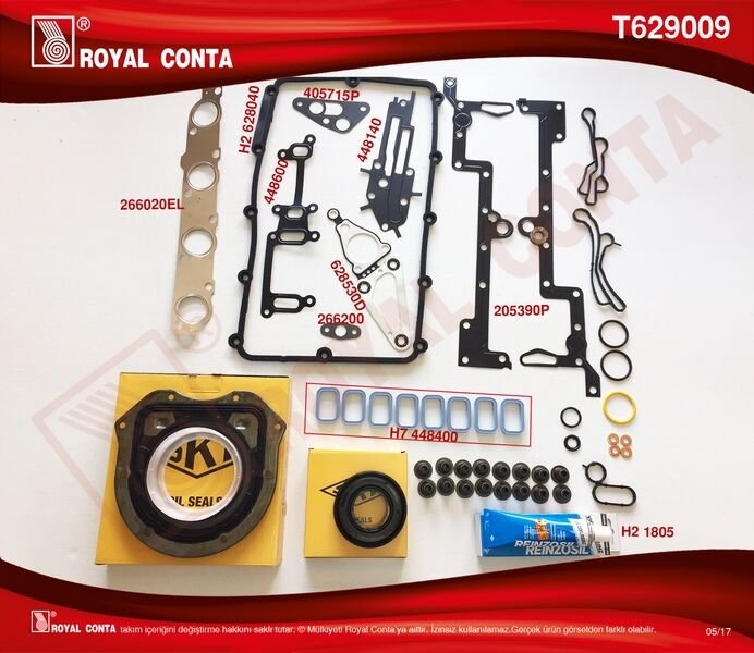 MOTOR TAKIM CONTA SKT KEÇ. SUBP.LASTİK SKC SİZ TRANSIT V348 11 14 V363 14 RANGER 12 2.2TDCI 155PS EURO5 A.CEKER-ROYAL T629009-BK3Q6008AAT-T229389