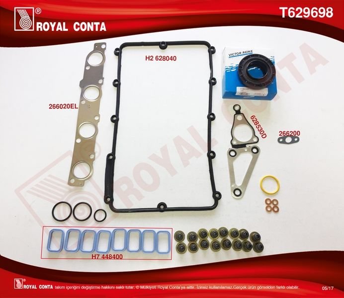 ÜST TAKIM CONTA REINZ KEÇ. SUBP.LASTİK SKC SİZ TRANSIT V348 11 14 V363 14 RANGER 12 2.2TDCI 155PS EURO5 A.CEKER-ROYAL T629698-BK3Q6008AAT-T229389