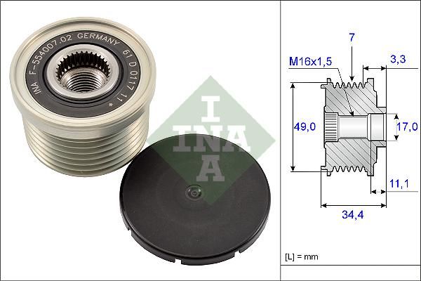 ALTERNATOR RULMANI BMW E81 E87 E82 E88 E90 E91 E92 E93 E60 E70 N43 N52 N54-INA 535016410-12317560678