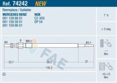 KIZDIRMA BUJISI MERCEDES OM640 OM642 OM651 W176 W204 W205 C218 W211 W212 W164 W221 W639 W447 B906-FAE 74242-A0011596601