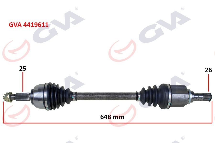 KOMPLE AKS SOL DACIA DOKKER 1.5 DCI 12- 648mm-GVA 4419611-391011406R-391019924-391015654R