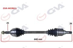 KOMPLE AKS SOL DACIA DOKKER 1.5 DCI 12- 648mm-GVA 4419611-391011406R-391019924-391015654R
