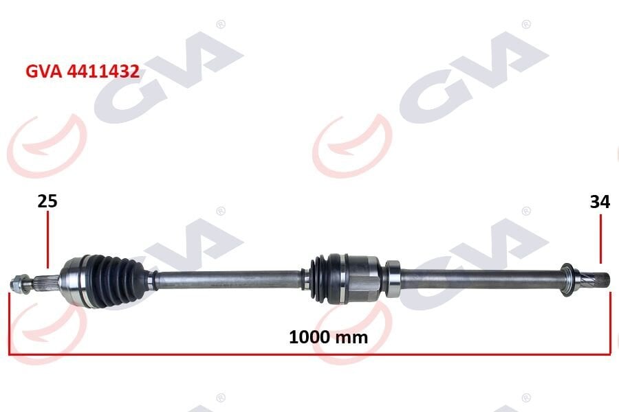 KOMPLE AKS SAĞ MEGANE IV 1.5DCI 16- EURO6 A-T 1000mm-GVA 4411432-391001137R
