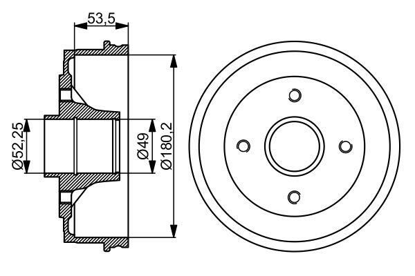 ARKA FREN KAMPANASI 180.2 / 82.9 MM RENAULT-BOSCH 0986477061-7700419824 7700752363 7700783030