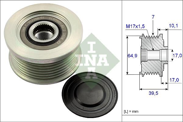 ALTERNATÖR KASNAĞI RULMANLI NISSAN NAVARA-PATHFINDER-PICKUP 2.5 DCİ 05-INA 535017710-A252C564FE