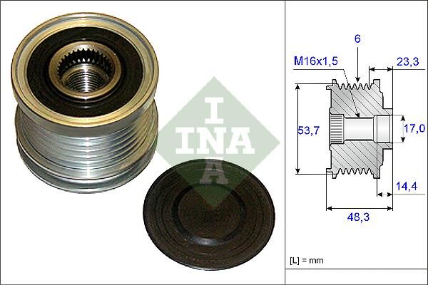 ALTERNATÖR KASNAĞI RULMANLI ASTRA J-INSIGNIA-ZAFIRA TOURER C 2.0 CDTI 6 KANAL-INA 535020410-1204291-55565443