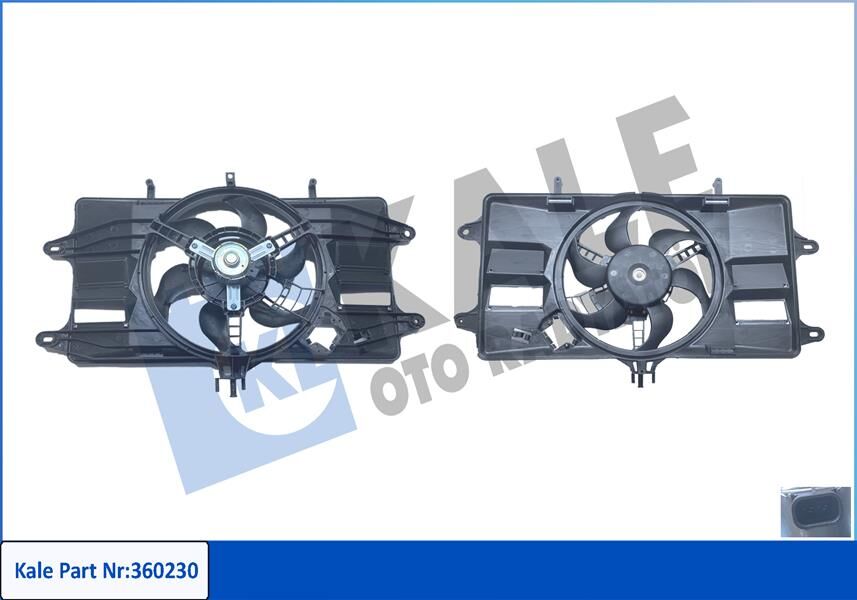 FAN GRUBU FIAT DOBLO MPV 1.2 01--Box Body/MPV 1.2 01-04 - 12V-KALE 360230-46737732-51738718