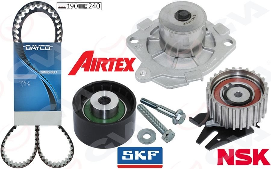 DEVİRDAİMLİ EKSANTRİK GERGİ KİTİ 190x240 BRAVO 96 DOBLO 01 MAREA 99-02 -IDEA 04 1.9JTD KTB317 TEFLONLU KAYIŞ-GVA 59WPK2530DB-71736726
