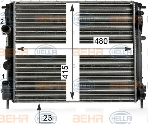 RADYATÖR CLIO II-KNG-LOGAN1.5 DCI-1.6 16V-1.9 DTI-K4M AC KLİMASIZ MEK 480x414x28-MAHLE CR36000S-7700428082