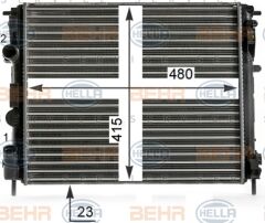 RADYATÖR CLIO II-KNG-LOGAN1.5 DCI-1.6 16V-1.9 DTI-K4M AC KLİMASIZ MEK 480x414x28-MAHLE CR36000S-7700428082