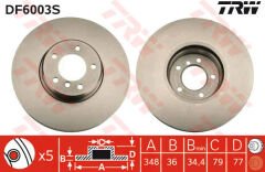 FREN DISKI ON ADET BMW E60 E61 E63 E64-TRW DF6003S-34116779467
