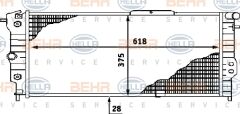 RADYATÖR VECTRA A 90-95 CALIBRA A 94-97 AC KLİMASIZ MEK 618x375x28-MAHLE CR440000S-1300092-3096385