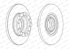 ARKA FREN DISK AYNASI TRANSIT CUSTOM V362 12 ABS LI O.CEKER CAP 308 16-FERODO DDF2471-BK212A097EA-2012584-2040064