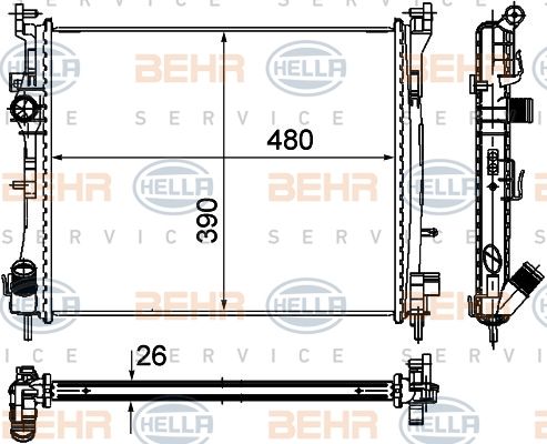 RADYATÖR CLIO II-SYMBOL II 1.5DCI AC MEK 480x390x26-MAHLE CR947000S-8200245596