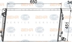 RADYATÖR CADDY-PASSAT-GOLF-JETTA-OCTAVIA-TOURAN-ALTEA-SUPERB 2.0TDI 04-13 650X451 X34-MAHLE CR1395000S-1K0121251DP-1K0121251BL-1K0121251AL