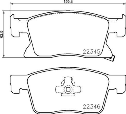 ÖN BALATA ASTRA K 15 22 16 inc 155.2x62.3x19.5-VALEO 670170-13478301-95526567