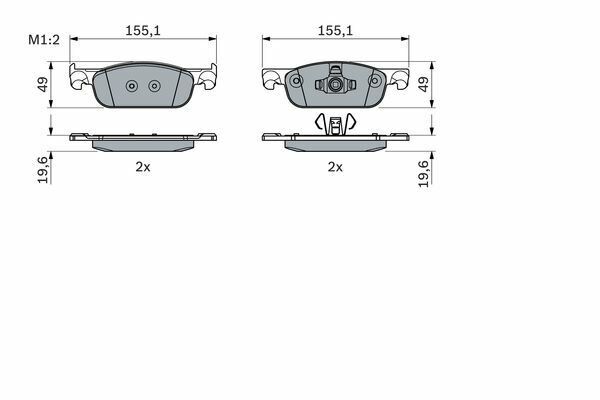 0986495424 ÖN BALATA CLIO IV 0.9 TCE-1.2-1.5DCI 12 DACIA DUSTER-LOGAN IISANDERO II 1.2-1.5DCI 12 0986495424-BOSCH 0986424021-410605536R-410604682R