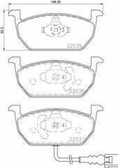 ÖN BALATA ÜSTTEN KULAKLI GOLF7-A3-LEON-OCTAVIA 12 GDB 2080 146x57-VALEO 670188-5Q0698151C-5Q0698151H-5Q0698151E