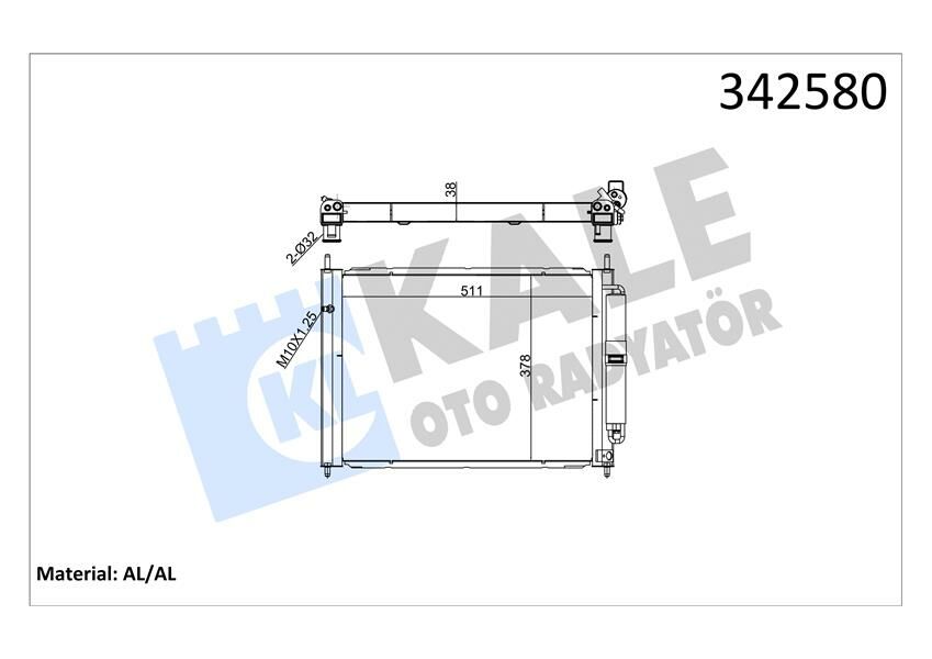 RADYATÖR KONDENSER TÜPLÜ CLIO III-MODUS 1.5 DCI MEK AC 510x382x18 16-KALE-8200134606-8200289194-8200688382