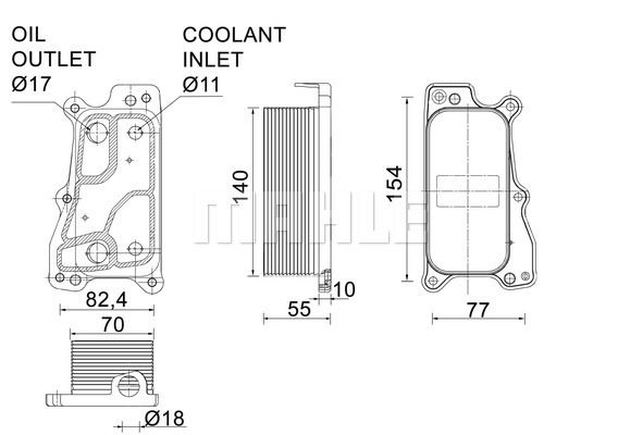 YAG SOGUTUCUSU MERCEDES M272 W203 W204 C209 C219 W211 W212 W221-MAHLE CLC235000P-A2721880001