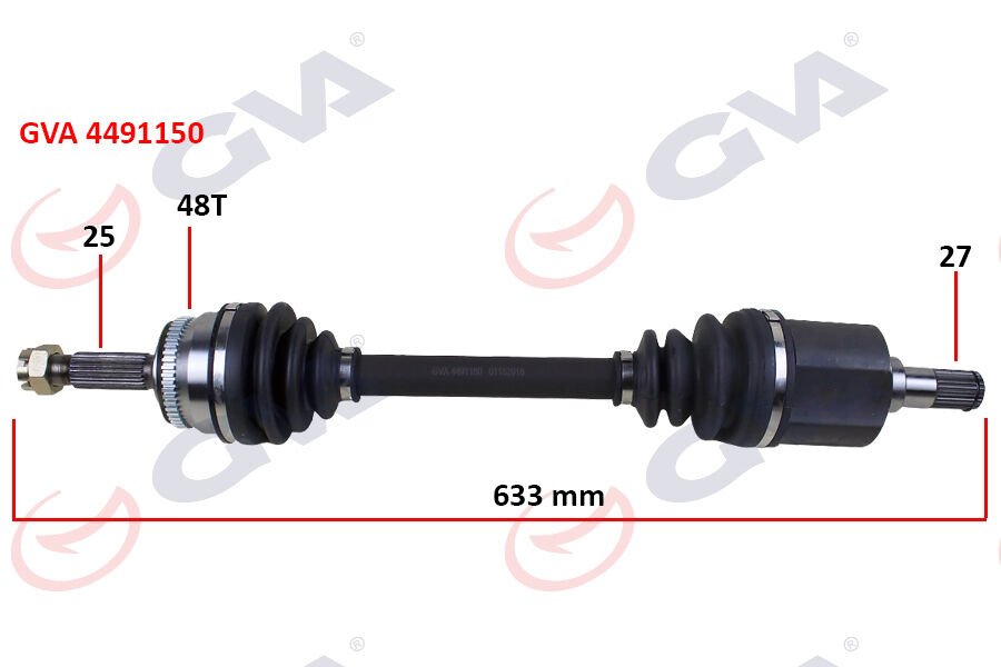 KOMPLE AKS SOL GETZ 1.5 CRDİ 03-09 ABS Lİ 48DİŞ 633mm-GVA 4491150-495001C550-495001C460
