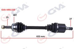 KOMPLE AKS SOL GETZ 1.5 CRDİ 03-09 ABS Lİ 48DİŞ 633mm-GVA 4491150-495001C550-495001C460