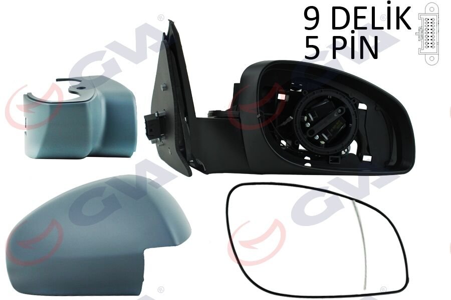 DIŞ DİKİZ AYNASI SAĞ VECTRA C 03 ELEKTRİKLİ ISITMALI ASTARLI ASFERİK 5 FİŞ VM-966EHPR-GVA-6428265-6428820