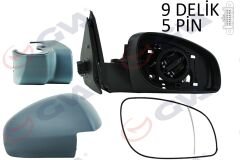 DIŞ DİKİZ AYNASI SAĞ VECTRA C 03 ELEKTRİKLİ ISITMALI ASTARLI ASFERİK 5 FİŞ VM-966EHPR-GVA-6428265-6428820