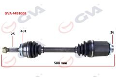 KOMPLE AKS SAĞ ACCENT ERA 06 1.5CRDİ ABS Lİ 48 DİŞ 588mm-GVA 4491008-495001E650