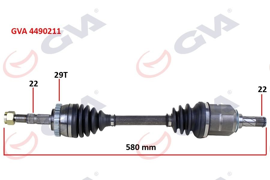 KOMPLE AKS SOL CORSA C-COMBO 1.2-1.4 16V 1.3 CDTI-1.7DTI 00-06 29 DİŞ ABS Lİ 580mm-GVA 4490211-26094867-374371-374466
