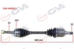KOMPLE AKS SOL CORSA C-COMBO 1.2-1.4 16V 1.3 CDTI-1.7DTI 00-06 29 DİŞ ABS Lİ 580mm-GVA 4490211-26094867-374371-374466