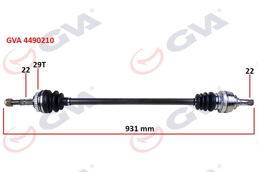 KOMPLE AKS SAĞ CORSA C-COMBO 1.2-1.4 16V 1.3 CDTI-1.7DTI 00-06 29 DİŞ ABS Lİ 931mm-GVA 4490210-26095017-374370-374468