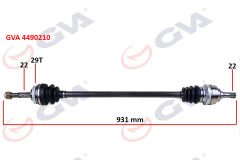 KOMPLE AKS SAĞ CORSA C-COMBO 1.2-1.4 16V 1.3 CDTI-1.7DTI 00-06 29 DİŞ ABS Lİ 931mm-GVA 4490210-26095017-374370-374468
