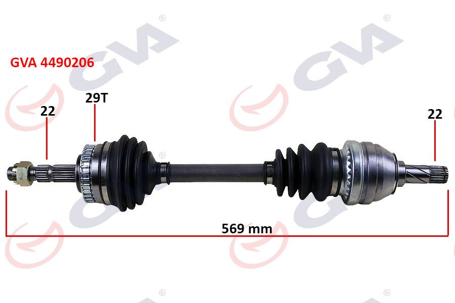 KOMPLE AKS SOL CORSA B 1.6 93-00 ABS Lİ 29 DİŞ 569mm-GVA 4490206-374259-374511-93299247