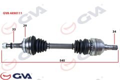 KOMPLE AKS SOL VECTRA B 1.6İ-1.8İ-2.0İ 95-03 ABS Lİ 29 DİŞ 595mm-GVA 4490111-374261-374282-90511447